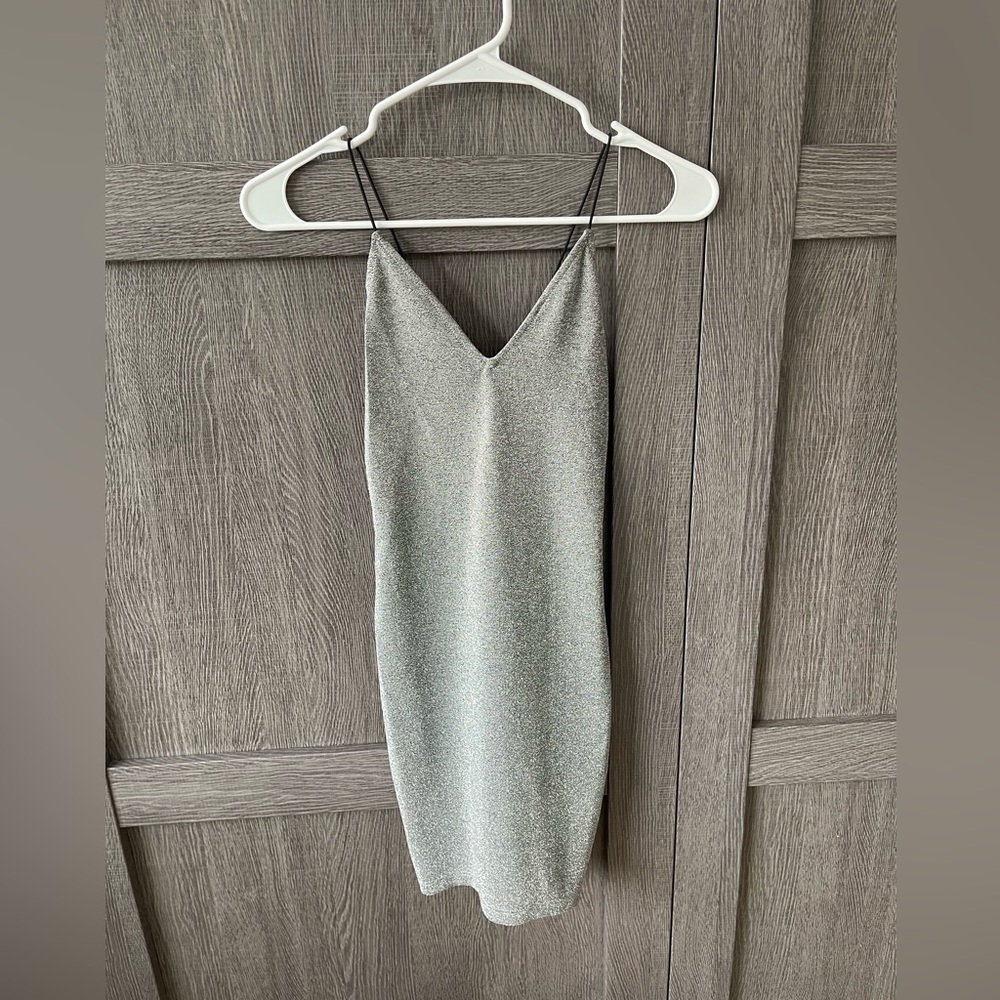 H&M - Silver Sparkly Mini Dress
